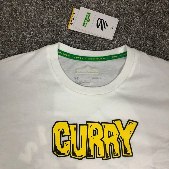 Under Armour Steph Curry X Sesame Street Count Men Long Sleeve Shirt Sz XL